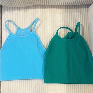 Sunzel Vibrant Blue and Teal Ribbed Tanks